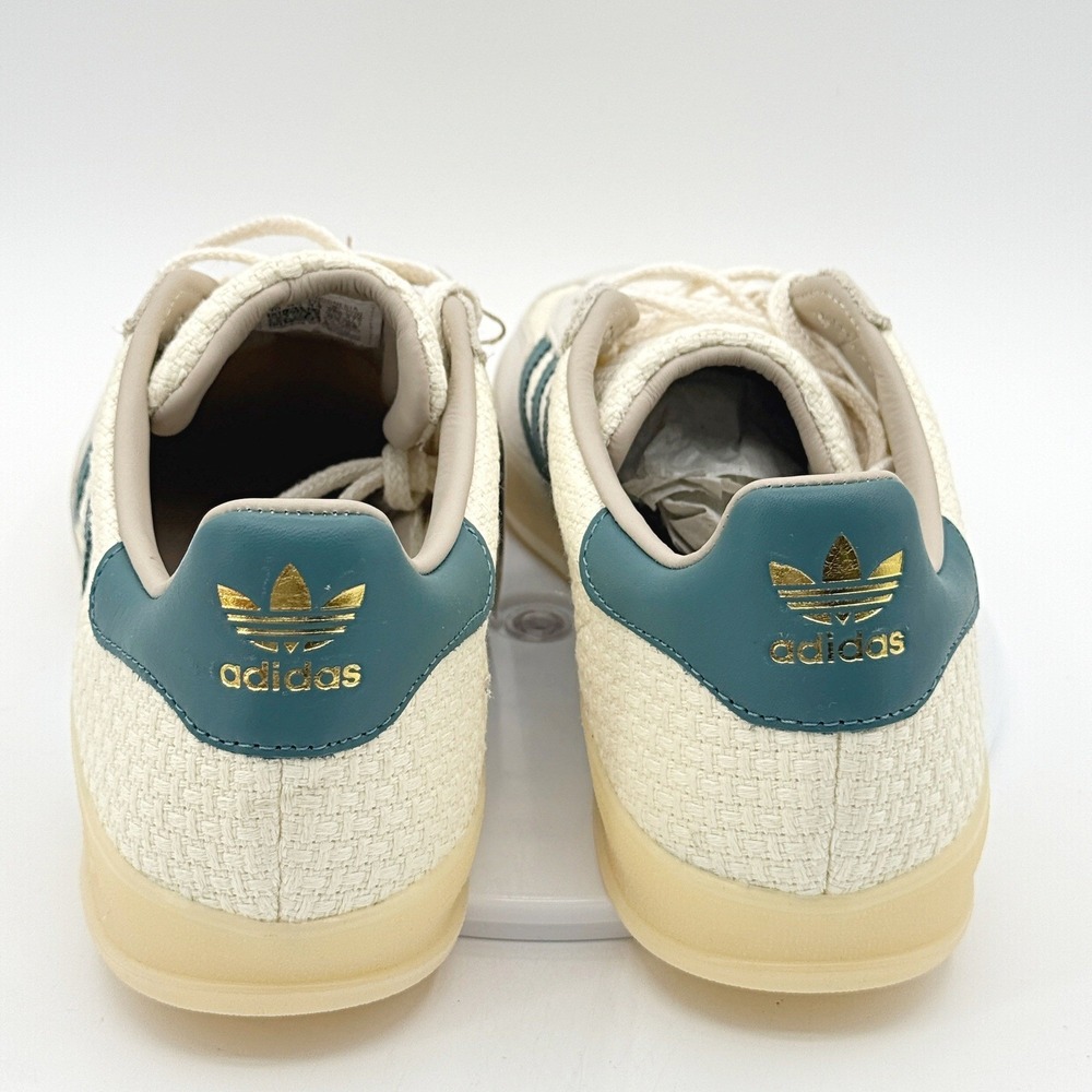 Adidas Gazelle Indoor / Size 13 Men / Woven Cream White Teal JR3837 - NEW - Picture 9 of 11
